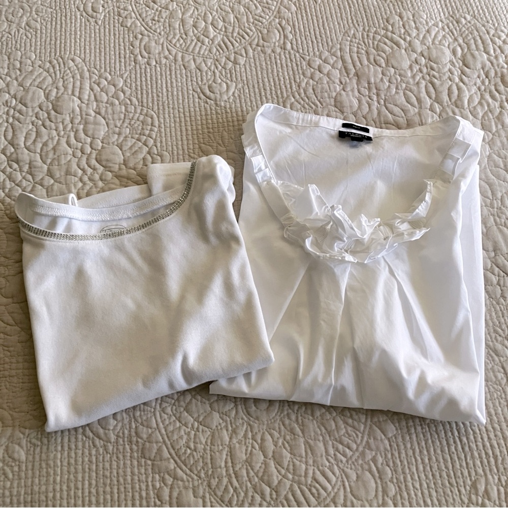 Bundle of white Talbots cotton sleeveless tops
